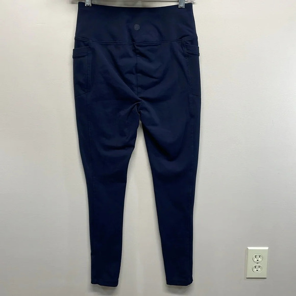 T by Talbots High Waist Legging Navy Blue Slash Pockets SP - Picture 4 of 15